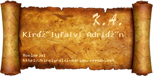 Királyfalvi Adrián névjegykártya