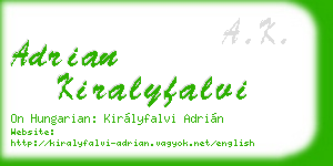 adrian kiralyfalvi business card