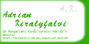 adrian kiralyfalvi business card